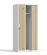 Metal wardrobe with two compartments and cylinder lock - 2