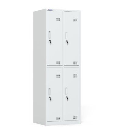 Four-compartment metal wardrobe with cylinder lock - 1