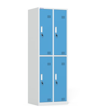 Four-compartment metal wardrobe with cylinder lock - 1