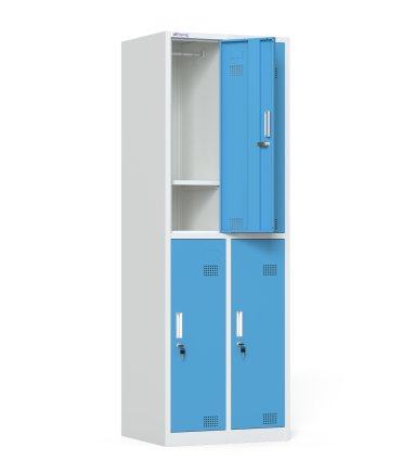 Four-compartment metal wardrobe with cylinder lock - 2