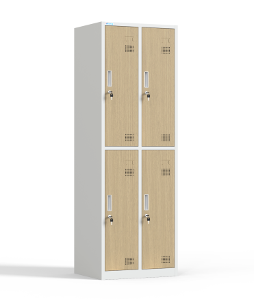 Four-compartment metal wardrobe with cylinder lock - 1
