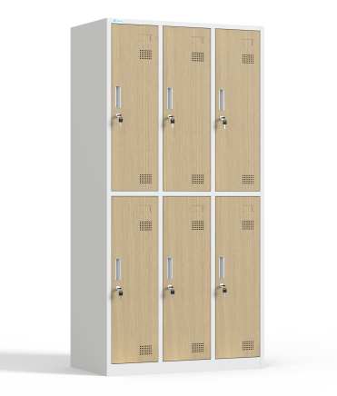 Six-section metal wardrobe with cylinder lock - 1