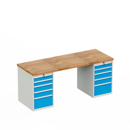 Workshop table with base container HD_1555 - 1