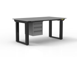 ESD Electrically Height-Adjustable Table with Three-Drawer Cabinet