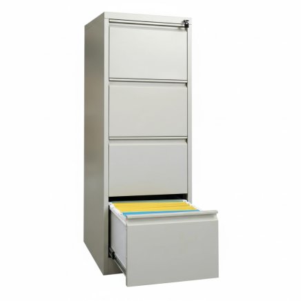 HD four-drawer filing cabinet for A4 format gray - 1