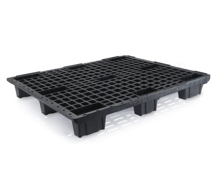 Light stackable plastic pallet H. 135 x W. 1000 x D. 1200 mm - 1