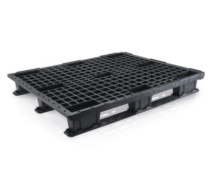 Light plastic pallet with runners H. 145 x W. 1000 x D. 1200 mm - 1