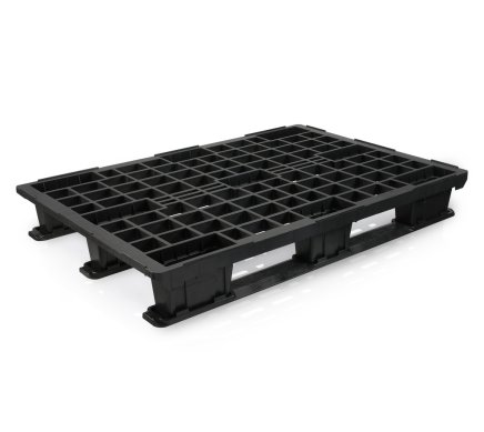 Light plastic pallet with rails H. 140 x W. 800 x D. 1200 mm - 1