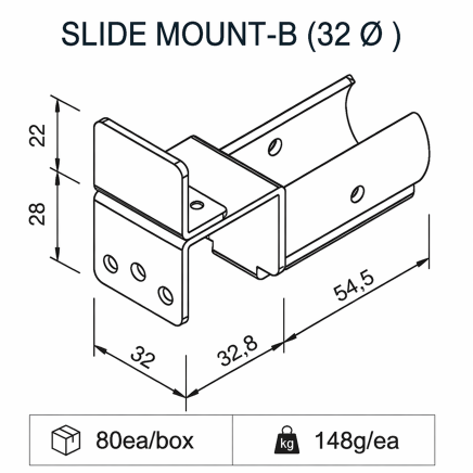 Holder for sliding pipes type SM-2812B - 2