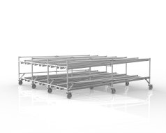 ESD gravity flow rack for higher loads