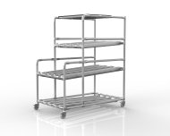 ESD gravity flow rack with plastic top panel