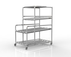 ESD gravity flow rack with plastic top panel