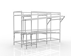Combined gravity flow rack ALUWEL1B for KLT containers and sheet metal