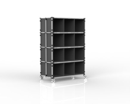 Trolley with PP board compartments, 12 compartments - 1