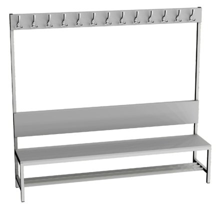 Changing room bench LAV 20V - width 2000 mm - 1