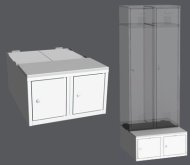 Wardrobe pedestal LBX 32A - 600 mm - 1