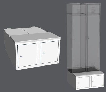 Wardrobe pedestal LBX 32A - 600 mm - 1