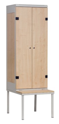 2-door wardrobe with bench - 1