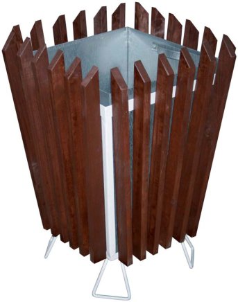 Wooden trash can - square type 1027 - 1