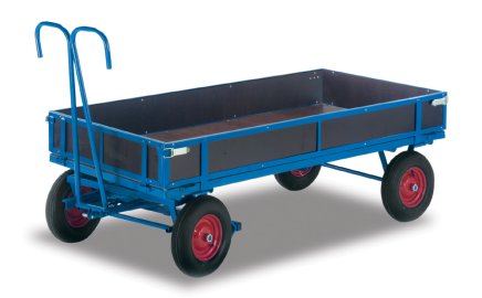 Manual flatbed trolley with sides zu-15162 - 1