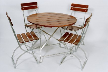 Garden set - 1x Klasik round table, 4x Arnika chairs - 1
