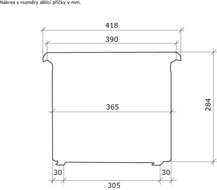 FLS metal divider - for Bisley file cabinets 470 mm wide - 2