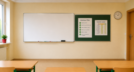 School blackboards and flipcharts
