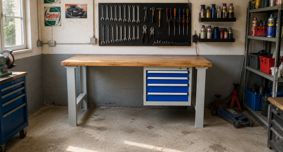 Tables and workbenches for the garage