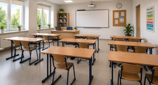 Fixed school desks