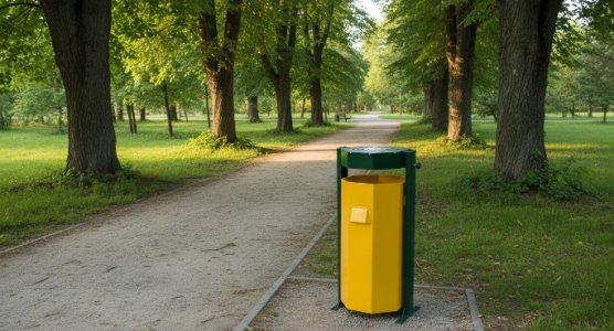 Outdoor trash cans