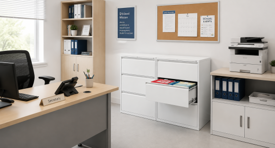 Double-row filing cabinets A3, A4 and FLS
