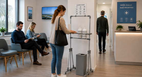 Disinfection stands and screens