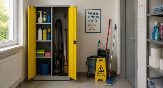 Cabinets for cleaning products