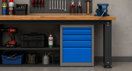 Workshop drawer cabinets and containers