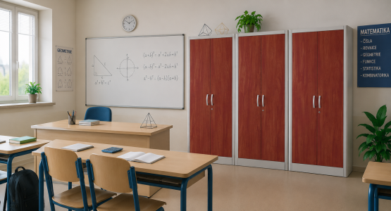 Metal cabinets with laminate doors