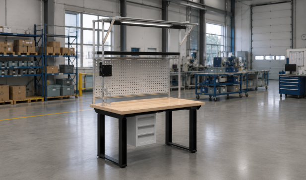 Work desk with sturdy metal legs