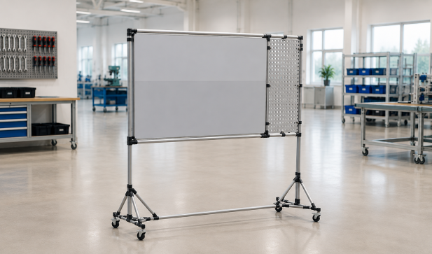 Double-sided magnetic board with punch panel
