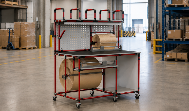 Fully equipped packing workstation