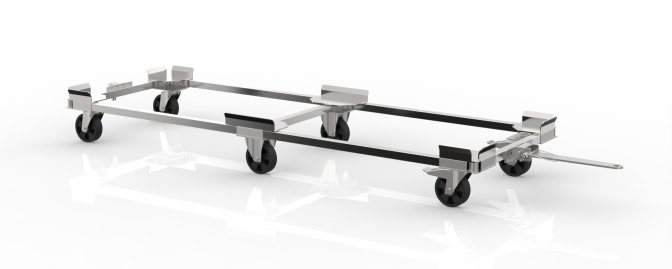 Handling chassis for transporting heavy items