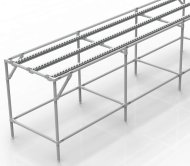 Conveyor with recessed roller tracks (various variants)
