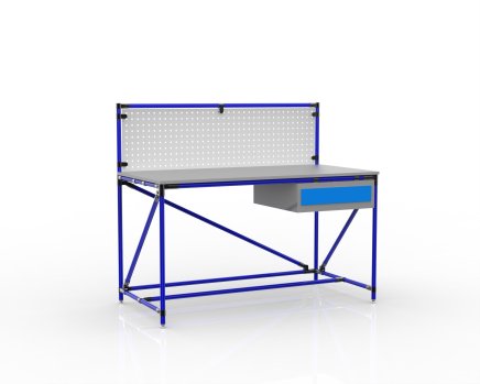 Workshop table with perforated panel width 1500 mm, 24040831