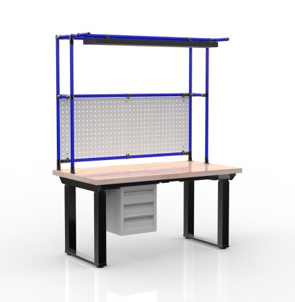 Electric height-adjustable desk with a container and three drawers 24111938