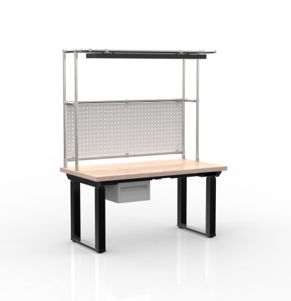 Electric height-adjustable desk with a container and one drawer 24111937