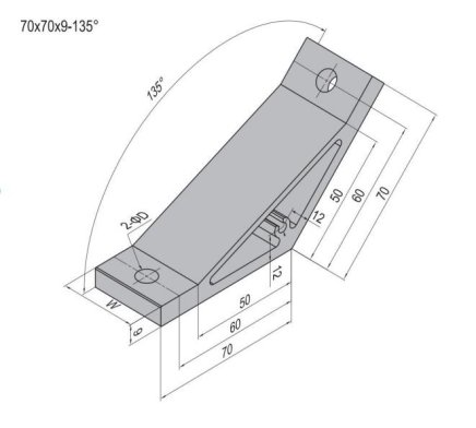 Angle 135°, 70x70x9 mm - 1