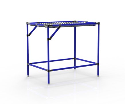 Conveyor with recessed roller tracks (various variants)