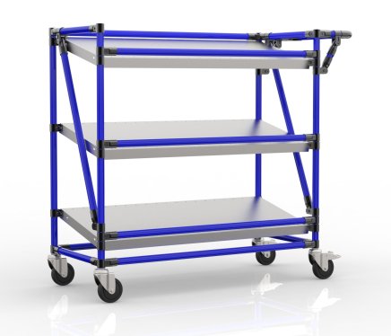 Crate rack trolley with inclined shelves 24042530