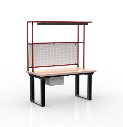 Electric height-adjustable desk with a container and one drawer 24111937