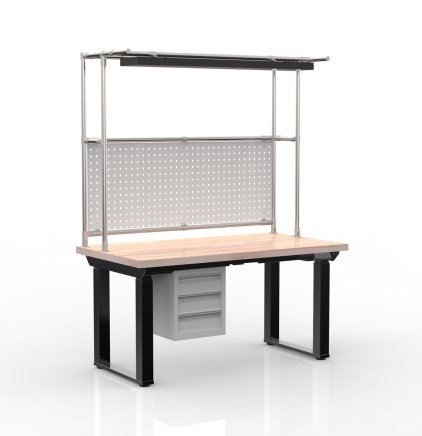 Electric height-adjustable desk with a container and three drawers 24111938