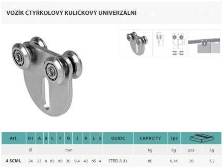 Four-wheel Ball Bearing Universal Trolley V_vozik_SCML - 3
