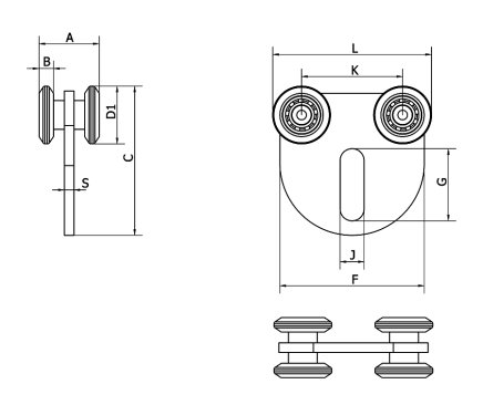 Four-wheel Ball Bearing Universal Trolley V_vozik_SCML - 2
